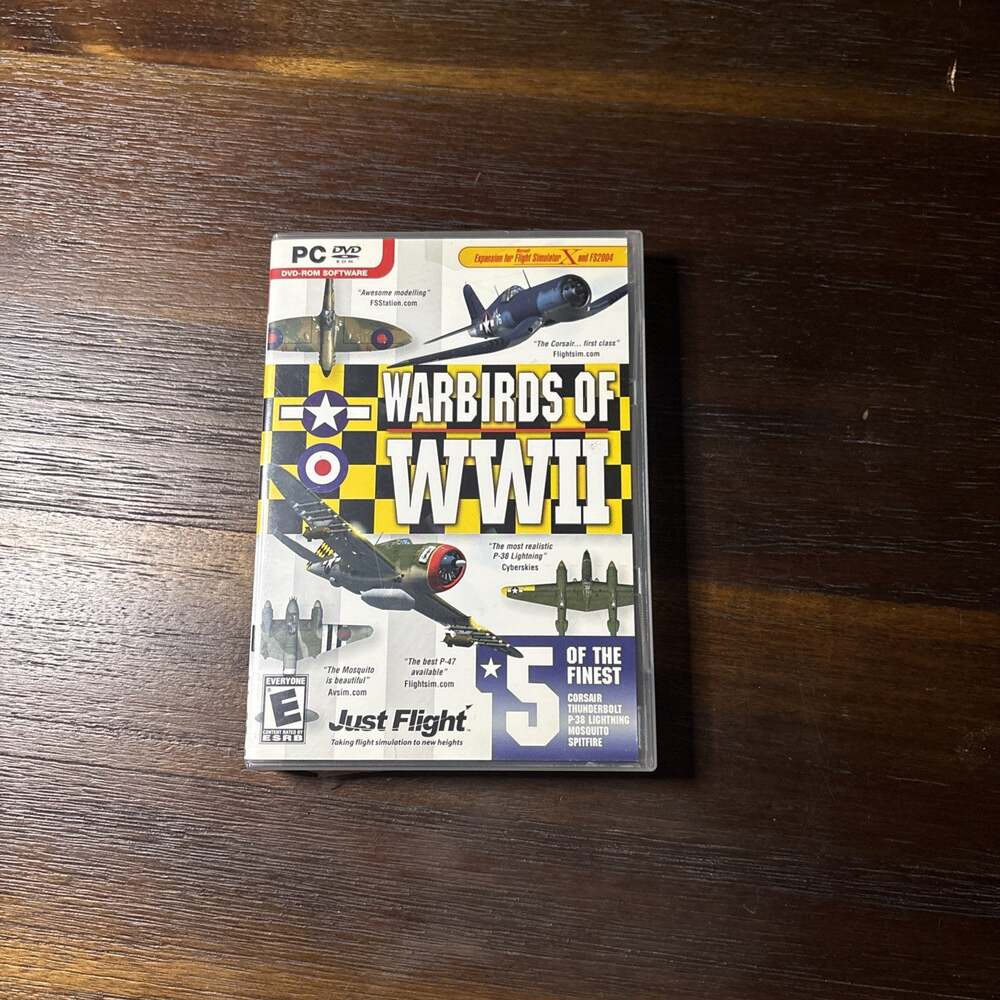 Warbirds of WWII PC DVD Just Flight FSX FS2004 Expansion Corsair Spitfire P-38